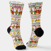 Feliz Navidad Ugly Sweater Pattern Socken (Gewinkelt)