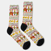 Feliz Navidad Ugly Sweater Pattern Socken (Rechts)