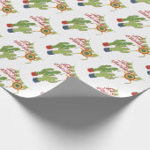 Feliz Navidad Urlaub dekoriert Kaktus Geschenkpapier (Ecke)