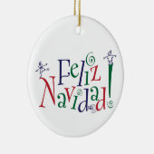 Feliz Navidad Verzierung Keramik Ornament (Rechts)