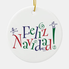 Feliz Navidad Verzierung Keramik Ornament