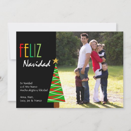 Feliz Navidad Vistoso - spanisches WeihnachtsFoto Feiertagskarte (Vorderseite)