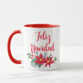 Feliz Navidad Watercolor - Weihnachtsfeierliche Ta Tasse (Links)