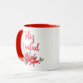 Feliz Navidad Watercolor - Weihnachtsfeierliche Ta Tasse (Vorderseite Links)