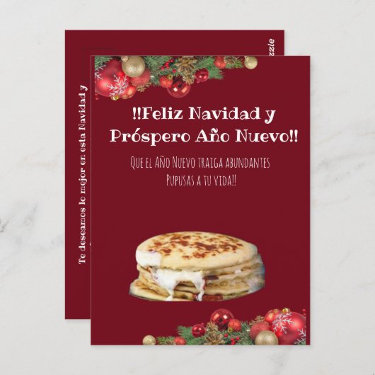 Feliz Navidad Weihnachten an el Comelón de Pupusas Postkarte (Vorne/Hinten)