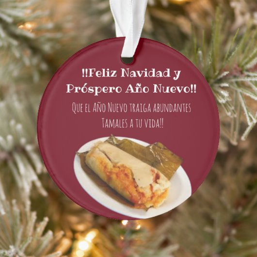 Feliz Navidad Weihnachten an el Comelón de Tamales Ornament (Baum)