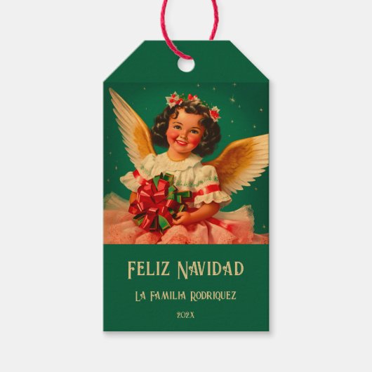 "Feliz Navidad" Weihnachten Geschenkanhänger (Vorderseite)