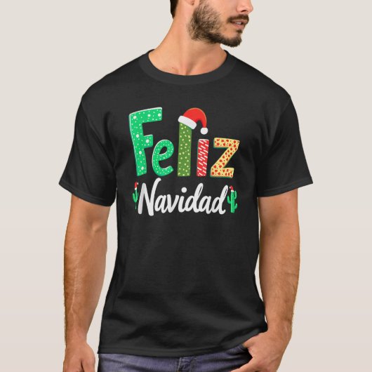 Feliz Navidad Weihnachten Mexikanisch Weihnachten T-Shirt (Vorderseite)