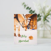 Feliz Navidad Weihnachten mit Landtieren im Schnee (Stehend Vorderseite)
