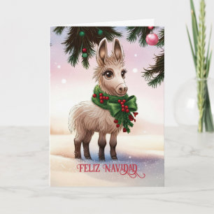 Feliz Navidad Weihnachten Niedlicher Donkey Burro Karte