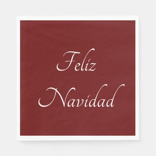 Feliz Navidad Weihnachts-Fiesta Rot Serviette (Vorderseite)