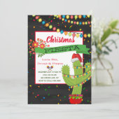 Feliz navidad Weihnachts-Party Fiesta Einladung (Stehend Vorderseite)