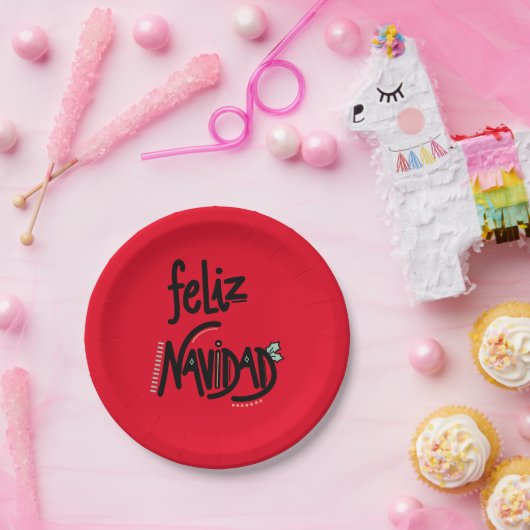 Feliz Navidad Weihnachts-Party Pappteller (Party)