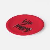 Feliz Navidad Weihnachts-Party Pappteller (Schrägansicht)