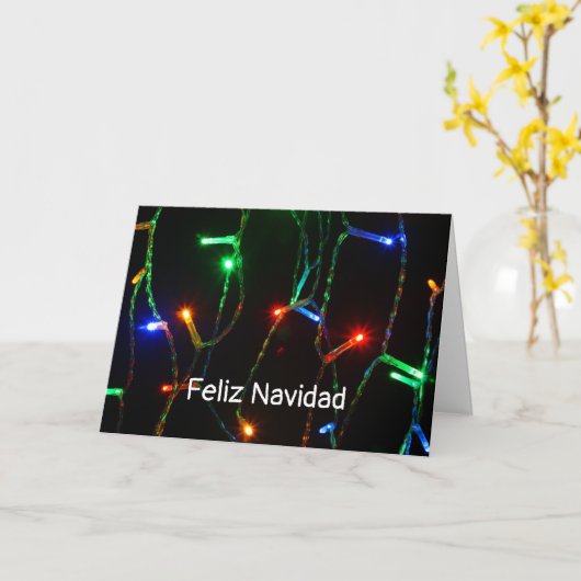 "Feliz Navidad" Weihnachtsbeleuchtung Karte (Gelbe Blume)