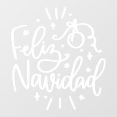 Feliz Navidad, Weihnachtsfenster auf Spanisch Fensteraufkleber (Blatt)