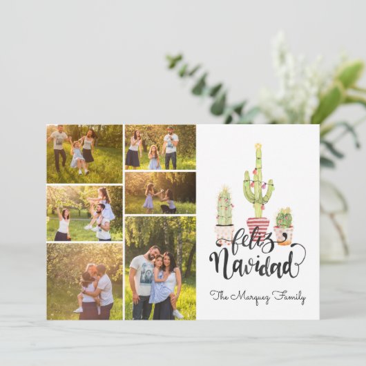 Feliz Navidad | Weihnachtsfoto Collage (Stehend Vorderseite)