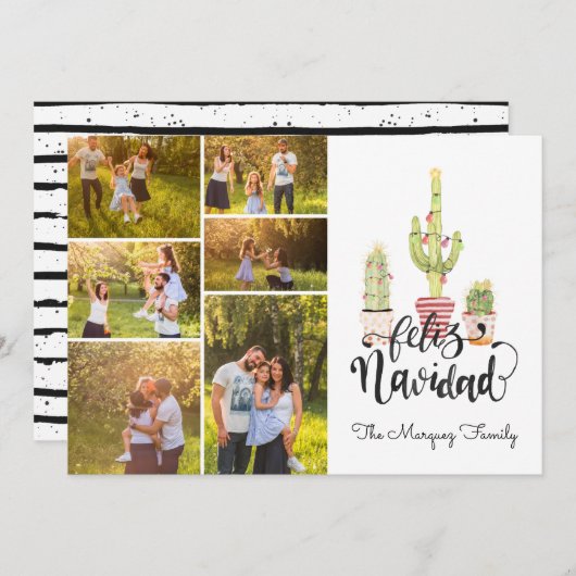 Feliz Navidad | Weihnachtsfoto Collage (Vorne/Hinten)