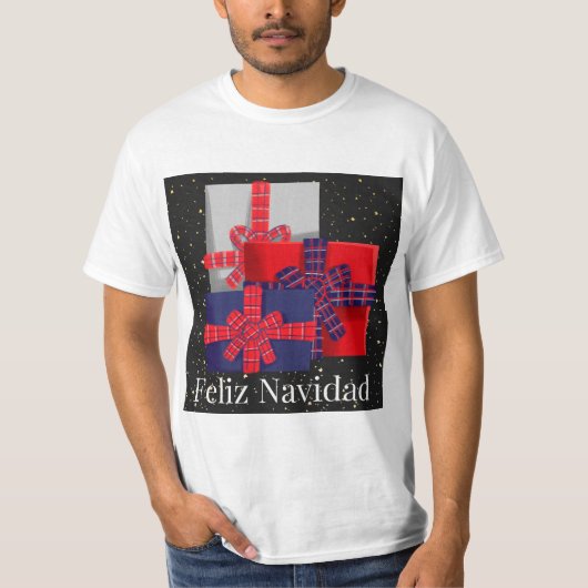 Feliz Navidad, Weihnachtsgeschenk-Dekoration T-Shirt (Vorderseite)