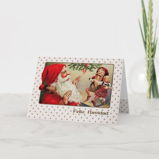 Feliz Navidad. Weihnachtskarte auf Spanisch Feiertagskarte (Vorderseite)