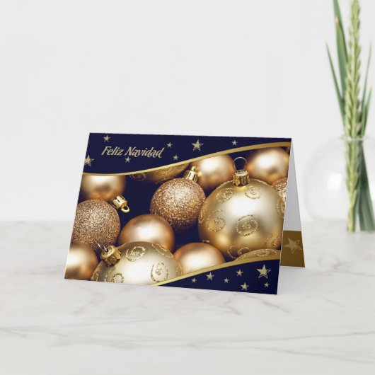 Feliz Navidad. Weihnachtskarte auf Spanisch Feiertagskarte (Vorderseite)