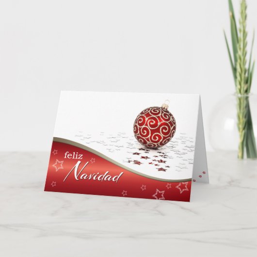 Feliz Navidad. Weihnachtskarte auf Spanisch Feiertagskarte (Vorderseite)