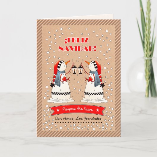 Feliz Navidad. Weihnachtskarte auf Spanisch Feiertagskarte (Vorderseite)