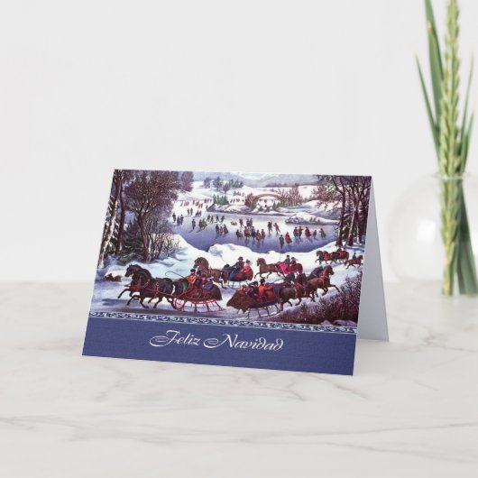 Feliz Navidad. Weihnachtskarte auf Spanisch Feiertagskarte (Vorderseite)