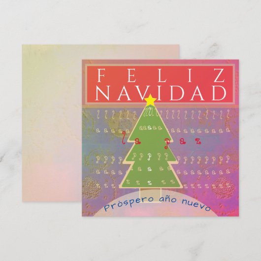 "Feliz Navidad" Weihnachtskarte Dankeskarte (Vorne/Hinten)