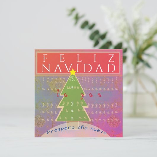 "Feliz Navidad" Weihnachtskarte Dankeskarte (Stehend Vorderseite)