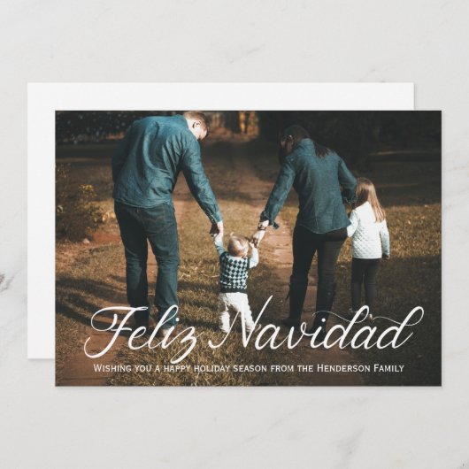 Feliz Navidad Weihnachtskarte Einladung (Vorne/Hinten)