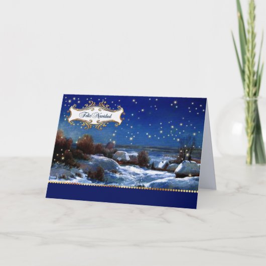Feliz Navidad. Weihnachtskarten auf Spanisch Feiertagskarte (Vorderseite)