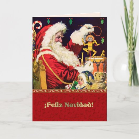 Feliz Navidad. Weihnachtskarten auf Spanisch Feiertagskarte (Vorderseite)