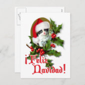 Feliz Navidad - Weihnachtskitten Feiertagspostkarte (Vorne/Hinten)