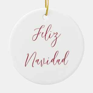 Feliz Navidad Weihnachtsskripttypografie Keramik Ornament