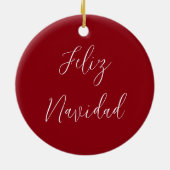 Feliz Navidad Weihnachtsskripttypografie Keramik Ornament (Hinten)