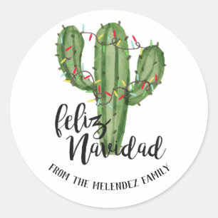 Feliz Navidad Weihnachtssticker Runder Aufkleber