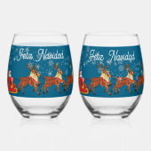 Feliz Navidad Weinglas Ohne Stiel (Vorderseite)