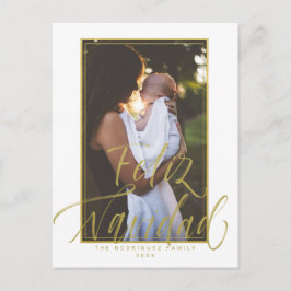 Feliz Navidad Weißes Foto Weihnachten Postkarte