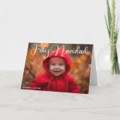 Feliz Navidad White Script Foto Falten Weihnachten (Vorderseite)