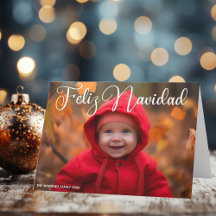 Feliz Navidad White Script Foto Falten Weihnachten