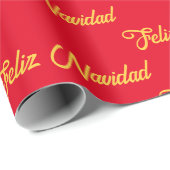 Feliz Navidad Wrapping Paper Geschenkpapier (Rolleneckpunkt)