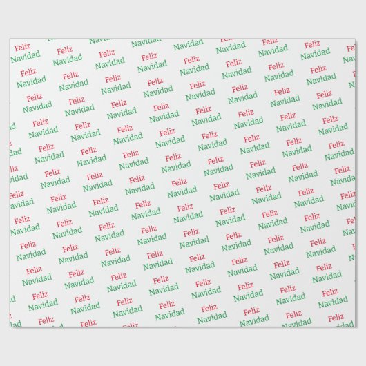 Feliz Navidad Wrapping Paper Geschenkpapier (Flach)