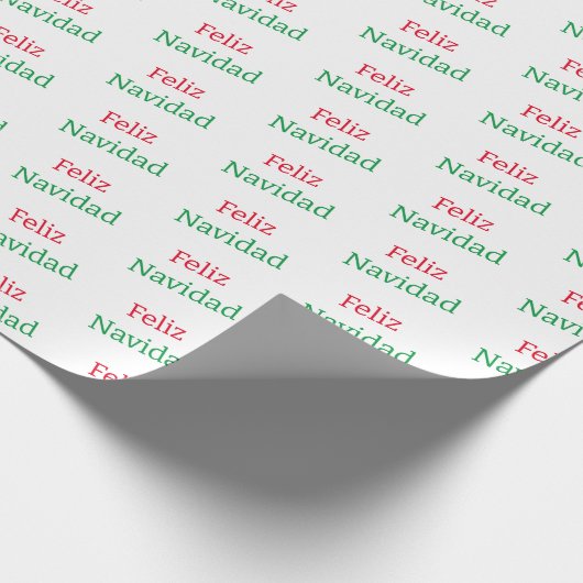 Feliz Navidad Wrapping Paper Geschenkpapier (Ecke)