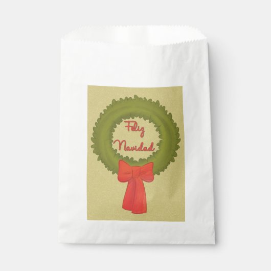 Feliz Navidad Wreath Geschenktütchen (Vorderseite)