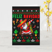 Feliz Navidad Xmas Sweater Santa Sombrero Dabbing  Karte (Gelbe Blume)