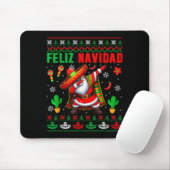 Feliz Navidad Xmas Sweater Santa Sombrero Dabbing  Mousepad (Mit Mouse)