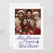 Feliz Navidad y Próspero Año Nuevo con Foto Einladung (Vorne/Hinten)