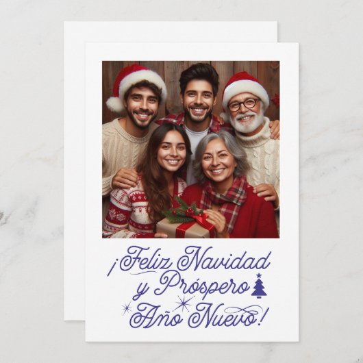 Feliz Navidad y Próspero Año Nuevo con Foto Einladung (Vorne/Hinten)