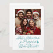 Feliz Navidad y Próspero Año Nuevo con Foto Einladung (Vorne/Hinten)